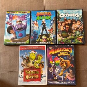DreamWorks Animated DVD Set with Vibrant Covers
